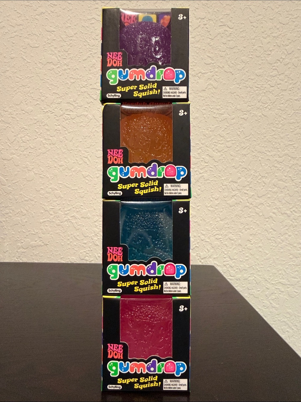 4x Needoh Gumdrop- Pink, Purple, Blue & Orange